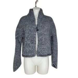Mira Flores Alpaca Cardigan W/ M Gray Cropped Toggle Shawl Sweater